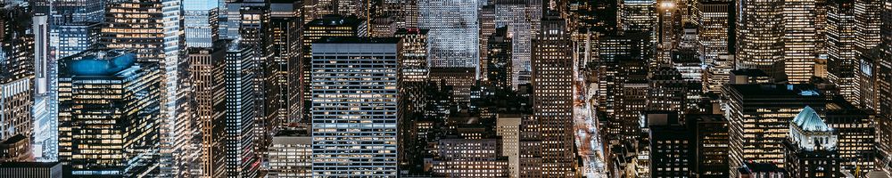 Cityscape at night.